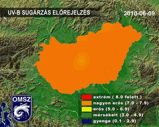 Extrém UV-B sugárzás!